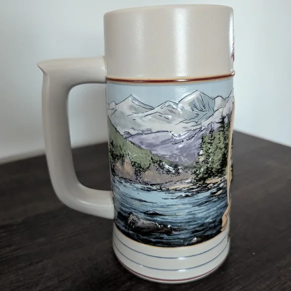 Coors Beer Stein Rocky Mountain Legend Fisherman - Picture 2 of 9